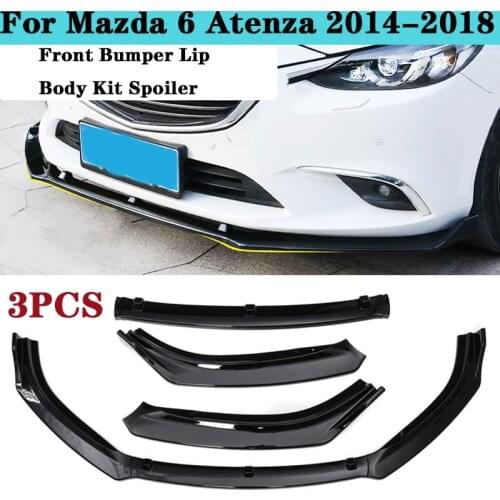 3PCS Car Front Bumper Splitter Lip Diffuser Spoiler Cover For Mazda 6 Atenza 2014-2018