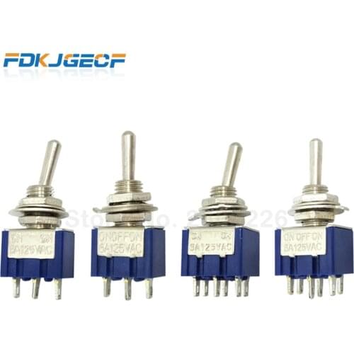 5pcs Toggle Switch Mini Switches 2 Position 3 Position Latching Switch MTS-102/103/202/203 ON-ON SPDT ON-OFF -ON SPDT DPDT