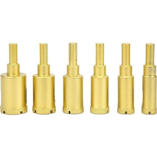 6Pcs(14-25Mm)Golden Diamond Hole Saw Drill Bit Core Drill Cutter For Glass Ceramic Porcelain Tiles Marble Granite Quartz