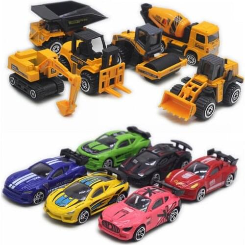 6Pcs Engineering Vehicle Simulate Gifts 1/58 Scale Kids Interactive Play Pull Back Car Model Toy Perfect gift for Kid