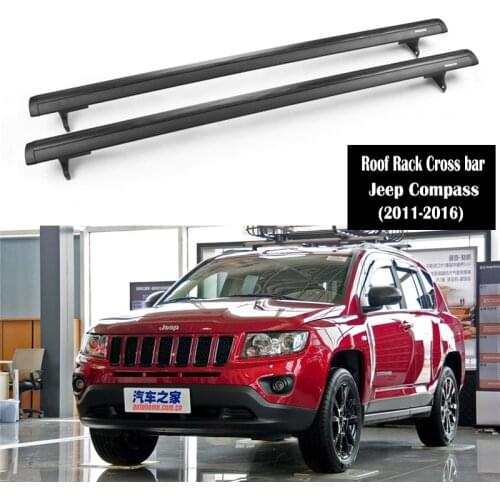 Aluminium alloy Roof Rack For Jeep Compass 2011-2016 Rails Bar Luggage Carrier Bars top Cross bar Rack Rail Boxes