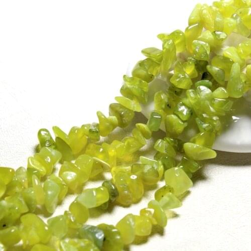 Wholesale Irregular Gravel Shape 5-8 mm Natural Green Lemon Stone Beads For Jewelry Making DIY Bracelet Necklace Strand 34