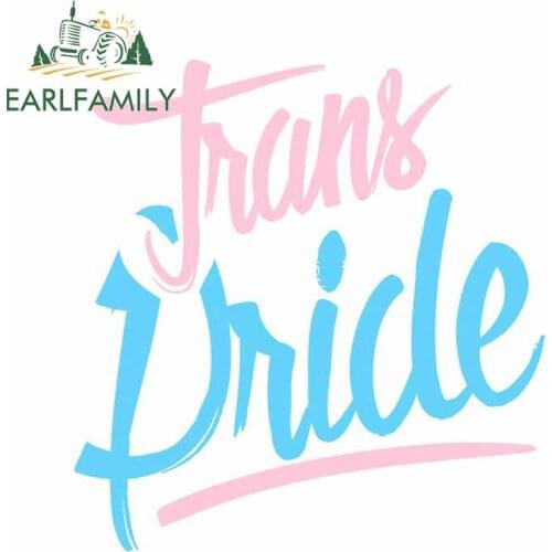 EARLFAMILY 13cm x 12.1cm Car Assessoires for Trans Pride Car Sticker Personality Auto Bumper Decal Creative Sunscreen Decoration