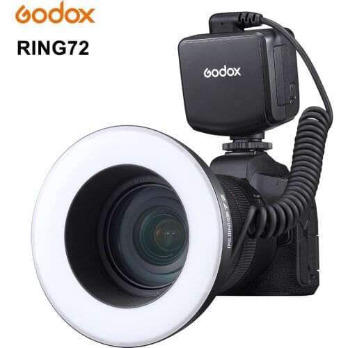 Godox RING72 Macro LED Ring Light 5600K Macro Speedlite Ring Flash Light for Canon Nikon Camera DSLR 6D 7D 60D 70D 700D 650D