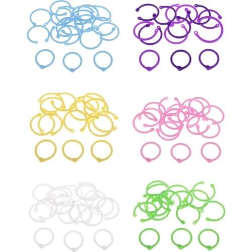 XRHYY 8PCS 30MM Plastic Paper Storage Circles Rings Loose-Leaf Binding Ring For DIY Crafts Notebook Album Stationery Accessory
