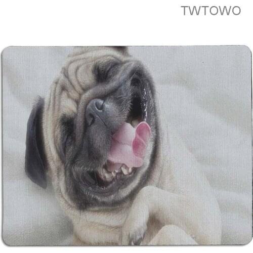 Top Quality Cute pug Beautiful Anime Mouse Mat Size for 18x22cm 26x21cm Rubber Mousemats