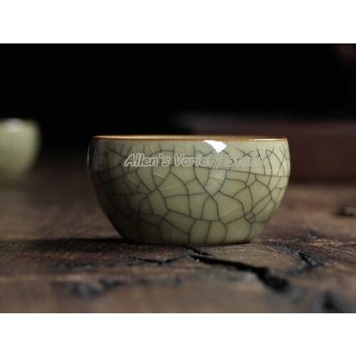 Crackle glaze Saucer china Porcelain coffee cup Chinese Longquan Celadon Celadon Teacup cups tea set cups 4 Styles tea sets
