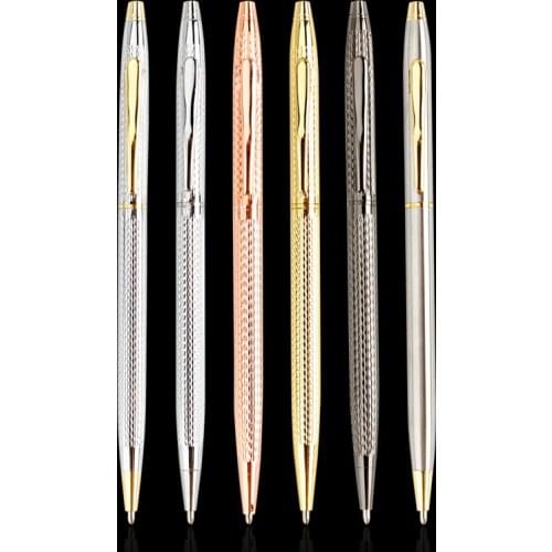 Silver Twist Wave Pattern of Wire Drawing Process METAL Ballpoint Pen Rollerball Pen Metal Pen Office & School Pen