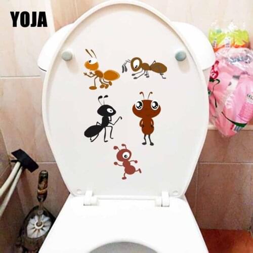 YOJA 15.4X23.9CM Funny Pattetn Wall Sticker Home Decor Toilet Decal Ants Termites Domestic Ants T5-1388