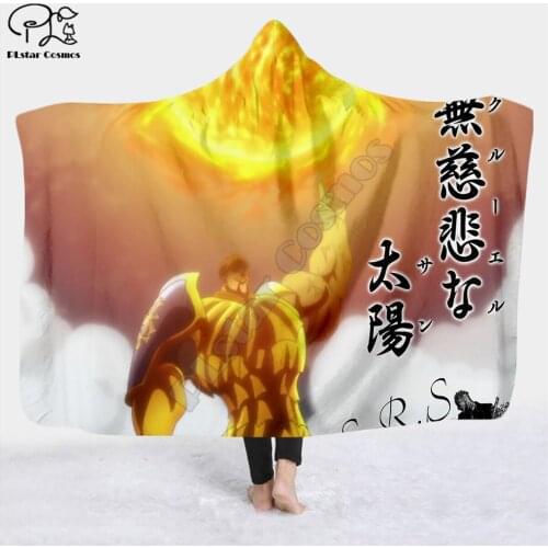 The seven deadly sins patterns Hooded Blanket Adult colorful child Sherpa Fleece Wearable Blanket Microfiber Bedding style-4