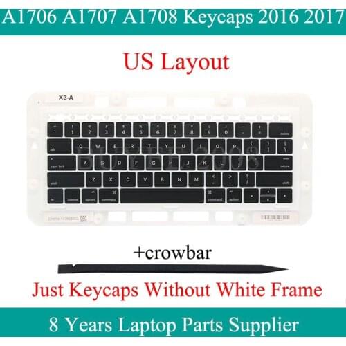 Genuine Laptop US Keycap Keys Caps For Macbook Pro A1706 A1707 A1708 US Keyboard Keycaps Key Caps Cap 2016 2017 Year Replacement