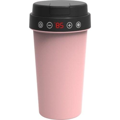 Portable Stainless Steel Car Electric Heating Mug Drinking Cup Travel Kettle Water Heater Boiler Water Tea Coffee Milk