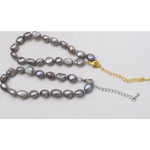 Freshwater pearl gray baroque 6-9mm bracelet 7.5inch wholesale beads nature FPPJ