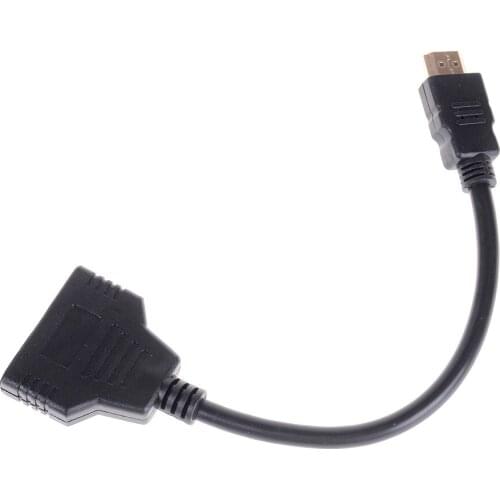 1080P 2 Port HDMI-compatible Splitter 1 in 2 Out HDMI-compatible Male to HDMI-compatible Female Adapter Converter Video Cable