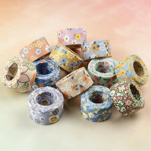 5M Cartoon Flower Printed Polyester Blend Webbing Strap Grosgrain Ribbon Clothing Accessories Webbing DIY Handmade Materials