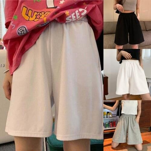 Cute Girl Korean Sweet Fashion Womens Shorts 3 Colors High Wide Legs Knee-length Harajuku Casual Simple Versatile Dropshipping