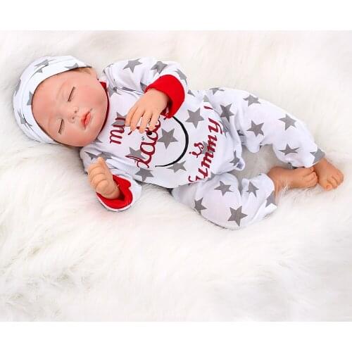 Wholesale 48cm Silicone Reborn Baby Doll in Gray clothes For Girls Baby Alive Soft Toys For Bouquets Doll Bebe Reborn elsa BJD