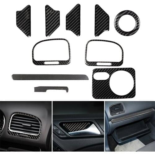 Carbon Fiber Car Control Cover Sticker for Volkswagen Golf 6