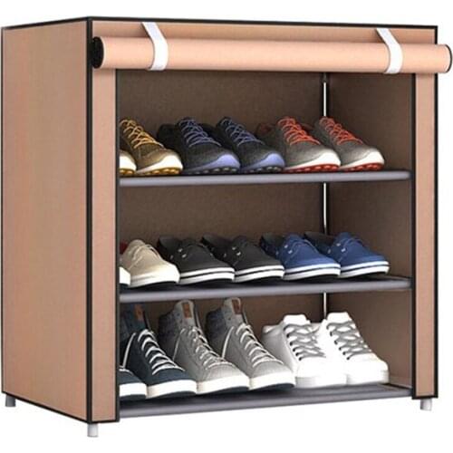 Simple Multilayer Shoe Rack Nonwoven Storage Closet Home Dorm Entryway Space-saving Shoe Stand Holder Shoe Cabinet with Zipper