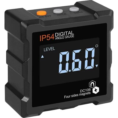 4 x 90 Degrees(0-360 Degrees)Digital Electronic Magnetic Angle Gauge Backlight Digital Level Box Protractor Bevel Gauge