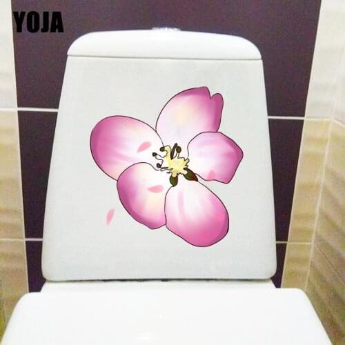 YOJA 20.1*21CM Pink Peach Blossom Cartoon Bedroom Wall Decoration WC Toilet Sticker T1-0818