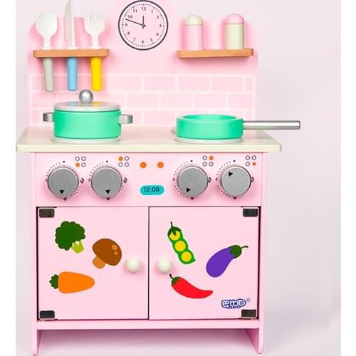 Funny cooking game Big Size Wooden Stove Children Pretend Play House kitchen toys imitate Kitchen Sets toys For Children party