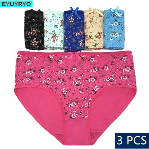 Plus Size Women Underwear Cotton Panties Print High Waist Briefs Female Large Underpants Lingerie Sexy Panties Lot Dropshipping