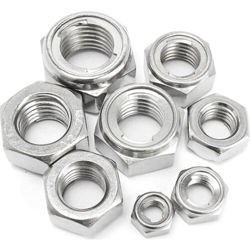 1PCS Metal Locking Nut A2 Stainless Steel M3 M4 M5 M6 M8 M10 - M20 Hex Nuts Fastener