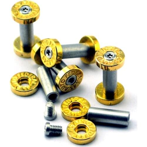 2sets Brass Bottom Fire Screw Knife Handle Patch Rivet Screw Stainless Steel Pair Lock Straight Knife Fastener Tool DIY