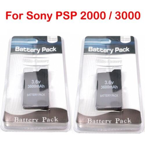 2pcs/lot 3.6V 3600mAh Rechargeable Battery Pack for Sony PSP 2000 PSP 3000 PSP2000 PSP3000 Console Gamepad Replacement Batteries