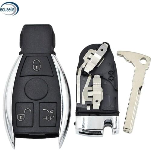 3/4 Button Smart Key Shell for Mercedes Benz W211 A C E G S R SL ML GML CL GL CLS CLA CLK SLK GLK with Battery Holder Small Key