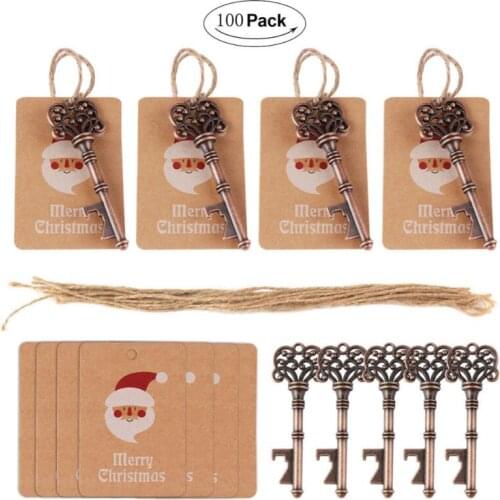 500 pcs Santa Magic Key for Christmas Kids Gifts Pendants Xmas Tree Decorations Hanging Ornaments Drop Home Christmas Decoration