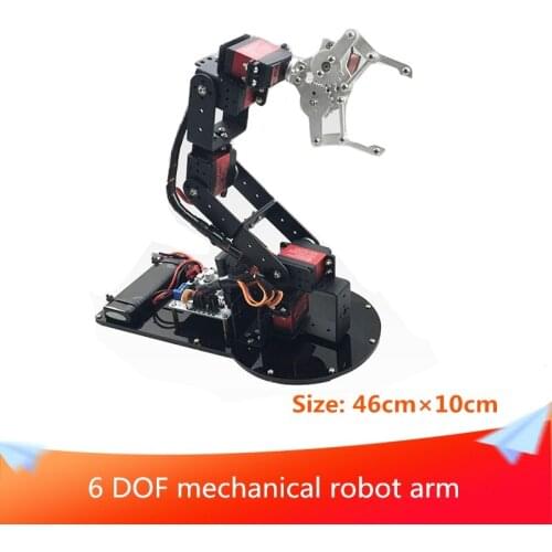 6 DOF Mechanical Robot Arm 3D Rotating Mechanical Arm Full Metal Structure Bracket & Can be Used with Steering Gear MG996R