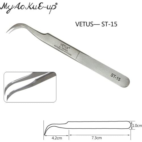 Anti-static ST vetus tweezers 1pcs Original Tweezers for Eyelash Extensions Stainless Steel ST-10/11/12/13/14/15/16/17 Tweezers