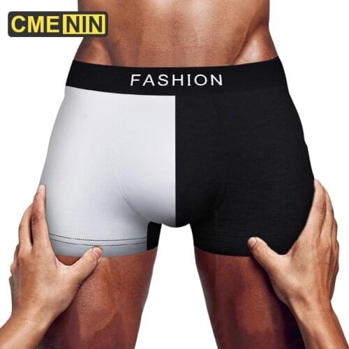CMENIN 1Pcs Cotton Fashion Men underwear Boxers Print Patchwork Mens Boxer Trunks New Arrival CM894