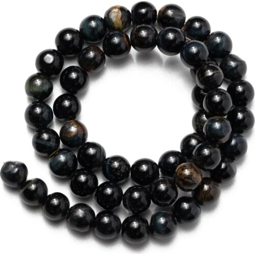 Wholesale Ink Blue Tiger Eye Beads Natural Stone Loose Stone Beads Needlework for Jewelry Making DIY Bracelet 6 8 10 12mm