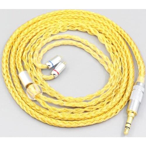 LN007360 16 Core OCC Gold Plated Braided Earphone Cable For 0.78mm Flat Step JH Audio JH16 Pro JH11 Pro 5 6 7 BA Custom