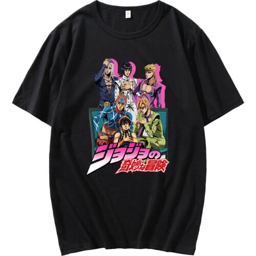 Classic JoJo Bizarre Adventure Short Sleeve Top Men/women Korean Fashion T-shirt Anime Cartoons Female Casual Vintage T Shirt
