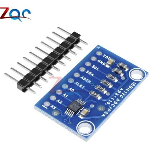 16 Bit I2C ADS1115 Module ADC ultra-compact 16-precision 4 channel with Pro Gain Amplifier for Arduino RPi Development board