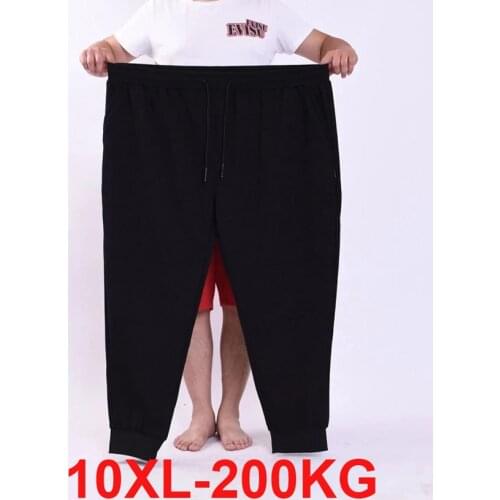 Autumn spring men sweatpants plus size 10XL 8XL 11XL 12XL big size soprts pants Stretch Elasticity loose pants 180KG 70 74 78 80
