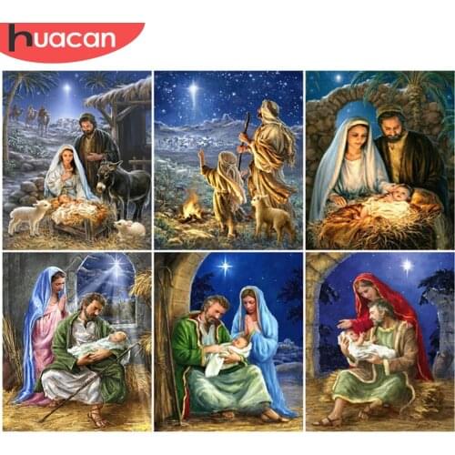 HUACAN Paint By Numbers Jesus Acrylic Frame Unique Gift Pictures By Number Canvas Portrait Kits Handpainted Wall Arts