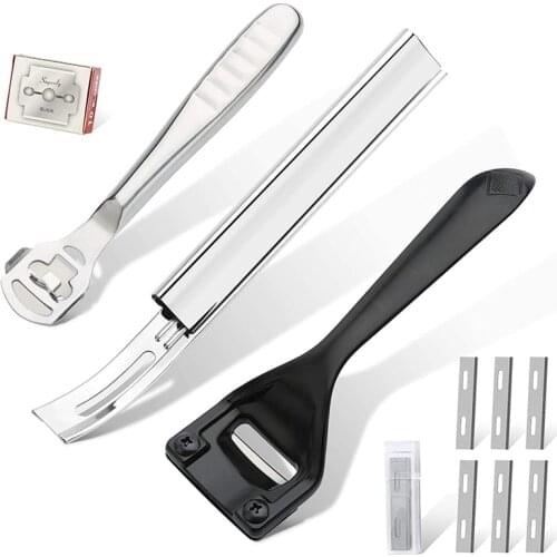 19 Pcs Metal Leather Skiver Set, with 3 Pieces Sharp Skiver, 16 Pieces Replaceable Skiver Blades for Leather Craft DIY