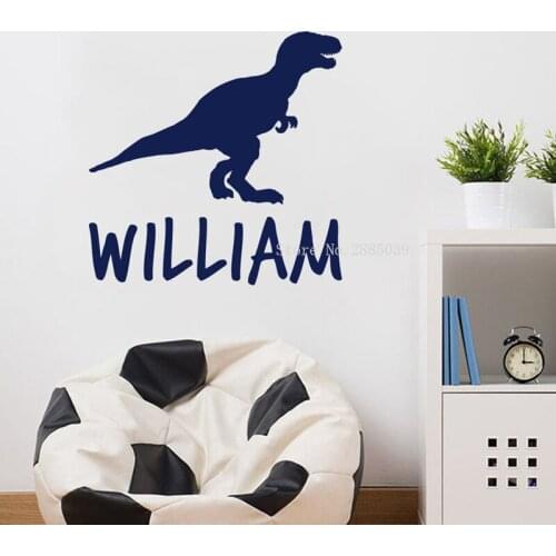 Boys Name Dinosaur Wall Decal Boys Nursery Wall Decor Boy Name Wall Decal Tyrannosaurus Rex Dino Sticker Boys Room LL128