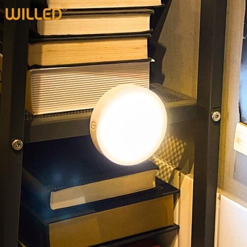Touch Night Lights Dimmable Warm Light with USB Rechargeable Battery for Cabinet Wardrobe Kitchen Closet Bedside LED Puck Light