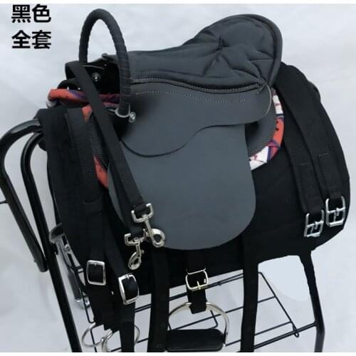 New Anti-skid And Wear-resistant Cowhide Short Saddle Childrens Scenic Spots Comfortable And Durable Horse Saddle