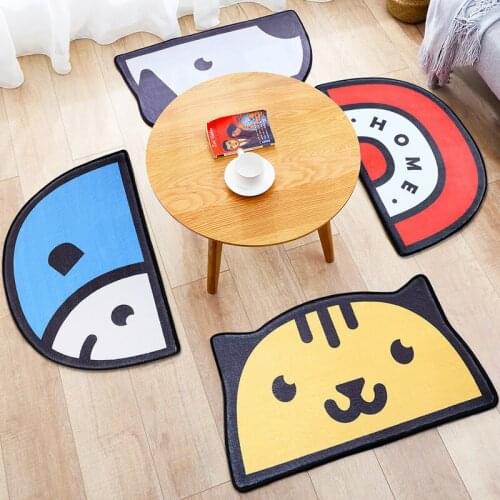 New Semicircle Modeling Pads Household Kitchens Bedrooms Bathrooms Doors Antiskid Absorbent Mats Cartoon Design Mat