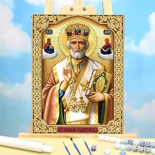 Region Orthodox Icon Paint By Numbers Kit Acrylic Paints 50*70 Painting On Canvas Handmade Adults Wholesale Drawing