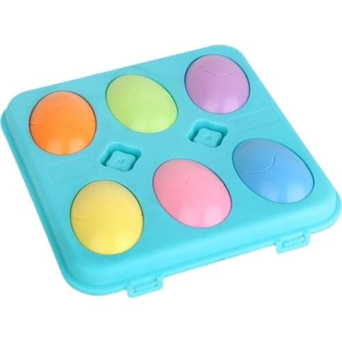 New 2021 6pcs Eggs Educational Toys For Children Smart Egg 3D Puzzle Mixed Shapes Tool ABS Colorful Recognition Shape Math Game