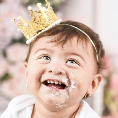 One pc Golden Crown Hats Child Crown Cap Birthday Celebration Baby Shower Hat Cute Party Decoration Supplies Photo Props