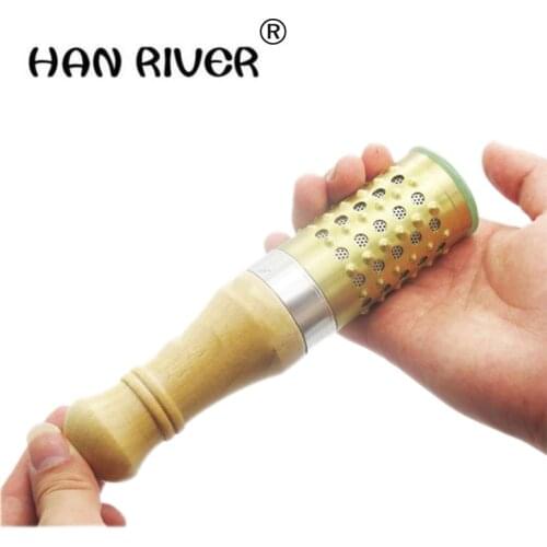 HANRIVER Portable Pure copper wooden handle jade moxibustion stick Facial Abdomen Moxibustion Massage Moxa Roll Burner Stick